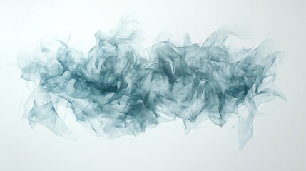 Obraz premium Minimalist pencil strokes create a chaotic yet abstract pattern in muted blue-gray tones on a white background, evoking organic fl