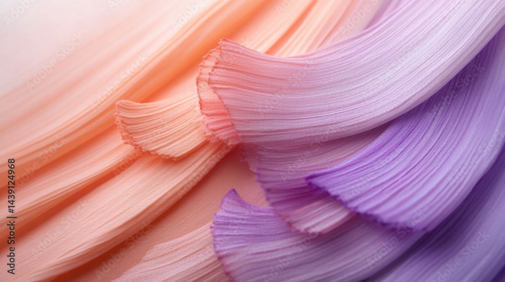 Aufkleber elegant abstract design featuring gradients of coral and purple flowing fabric with delicate texture