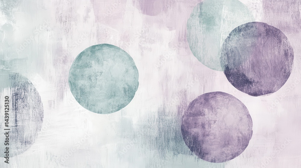 Aufkleber elegant pencil strokes backdrop with circular forms in purple and turquoise hues for artistic design
