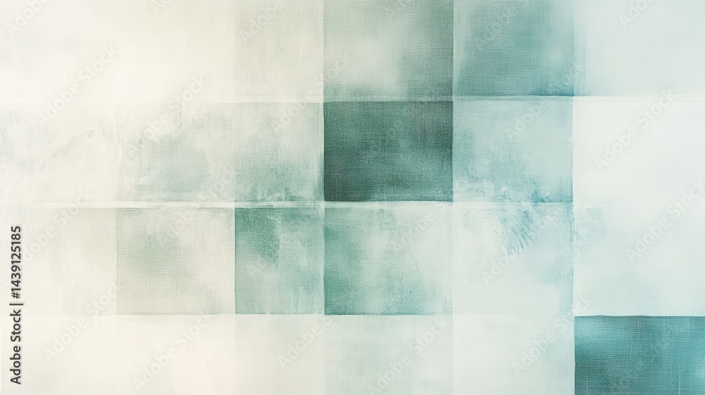 Aufkleber abstract geometric background with pastel gray and mint green grid patterns for subtle, elegant desi
