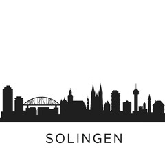 Fototapeta premium Solingen Skyline with Germany Cityscape Silhouette.