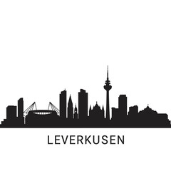 Leverkusen Skyline Germany Silhouette Cityscape.