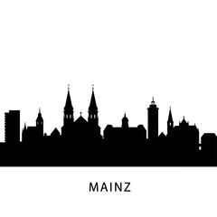 Fototapeta premium Mainz Skyline Silhouette with Germany, and Cityscape.
