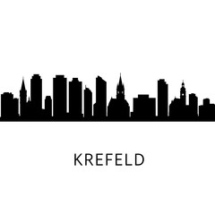 Naklejka premium Krefeld Germany Skyline Silhouette Vector.