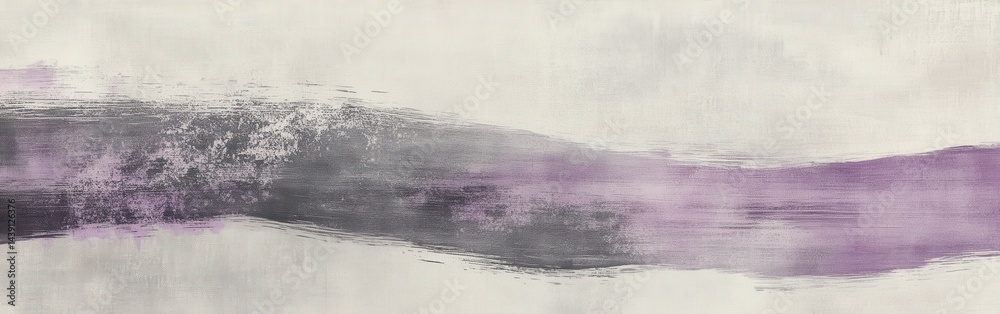 Poster Abstract pencil strokes and dashed lines in muted gray and lavender tones on a textured background