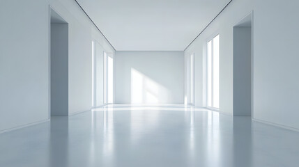 Minimalist interior design showcase modern room photo bright environment wide angle view