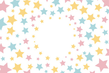 カラフルなスター背景イラスト