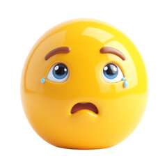 Fototapeta premium A sad emoticon displaying disappointment and sorrow.