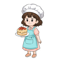 girl with cake