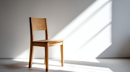 Wooden Chair in Sunlight Minimalist Interior Home Decor Furniture