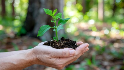 Nurturing Hands for the Future | Symbol of Sustainability and Nature Restoration