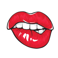 Vector illustration female hot lips  isolated on white background