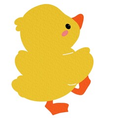 Cute Animal Duck characters. Hand drawn farm animal cartoon design of yellow duck, duckling, chick in different pose. Adorable baby duck illustration for sticker, clipart, education.
