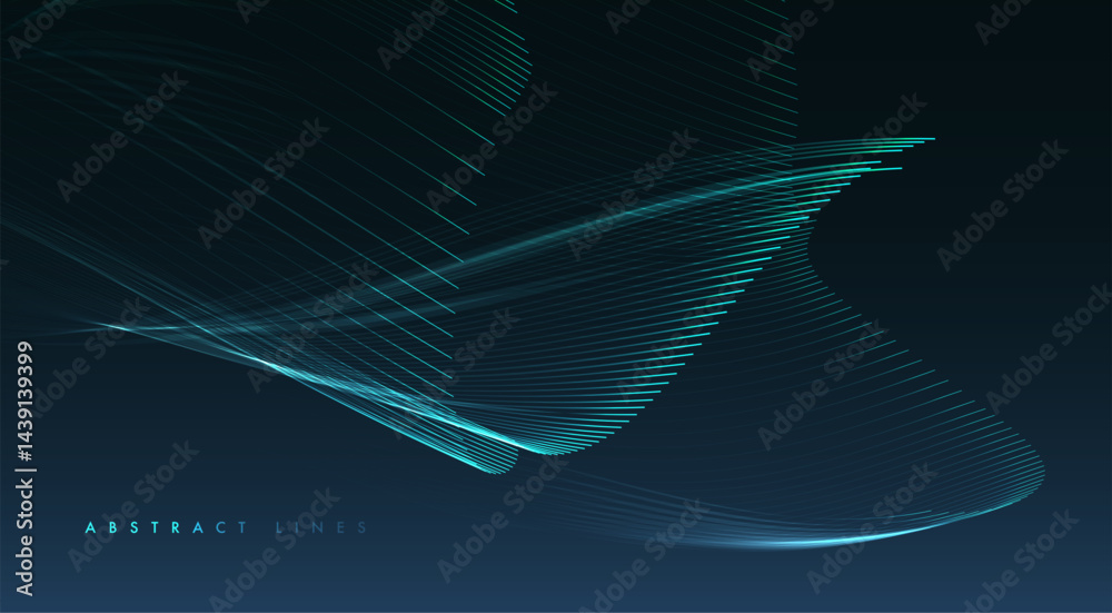 Wall mural abstract colored dynamic waves. modern abstract cover. colorful curve lines. graphic concept for you