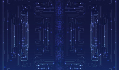 Abstract futuristic circuit board background. Big data code representation. Hi-tech Illustration of digital technology. Graphic concept for your design