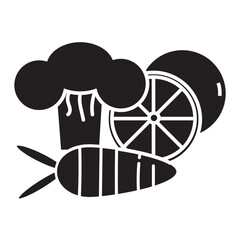 broccoli, orange, and carrot glyph icon