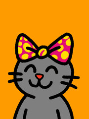 Obraz premium Cat hand drawn art - canvas print art - wall decoration - colorful cat - kids book - cat expression