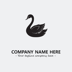 Swan Silhouette Logo Company Design Illustration Vector Graphic Image
