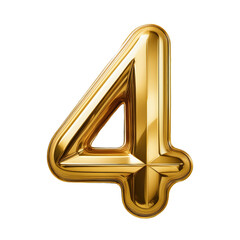 shiny 3D golden number  on white background  