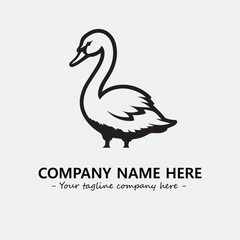 Swan Silhouette Logo Company Design Illustration Vector Graphic Image
