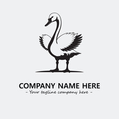 Swan Silhouette Logo Company Design Illustration Vector Graphic Image