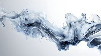 Fluid motion of water pure white background abstract art minimalistic environment dynamic viewpoint