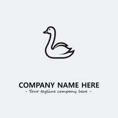 Naklejka premium Swan Silhouette Logo Company Design Illustration Vector Graphic Image