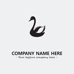 Swan Silhouette Logo Company Design Illustration Vector Graphic Image