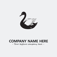 Swan Silhouette Logo Company Design Illustration Vector Graphic Image