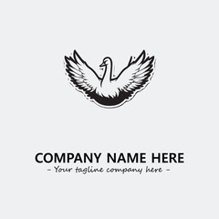 Swan Silhouette Logo Company Design Illustration Vector Graphic Image