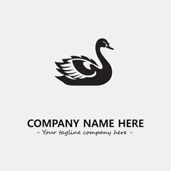 Swan Silhouette Logo Company Design Illustration Vector Graphic Image