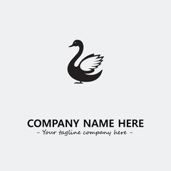 Swan Silhouette Logo Company Design Illustration Vector Graphic Image