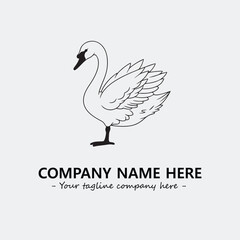 Swan Silhouette Logo Company Design Illustration Vector Graphic Image