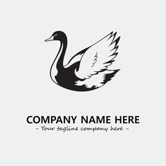 Swan Silhouette Logo Company Design Illustration Vector Graphic Image