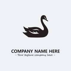 Swan Silhouette Logo Company Design Illustration Vector Graphic Image