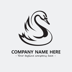 Fototapeta premium Swan Silhouette Logo Company Design Illustration Vector Graphic Image