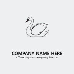 Swan Silhouette Logo Company Design Illustration Vector Graphic Image