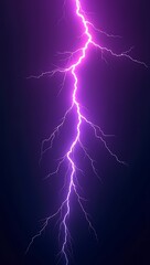 Sharp neon purple lightning forks tearing across a solid black sky, intense and vibrant, symbolizing raw energy and futuristic power


