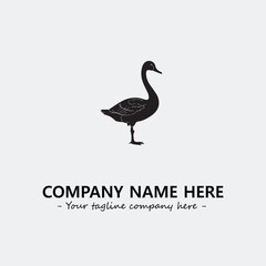 Swan Silhouette Logo Company Design Illustration Vector Graphic Image