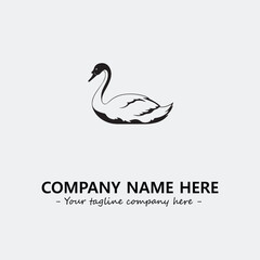 Swan Silhouette Logo Company Design Illustration Vector Graphic Image