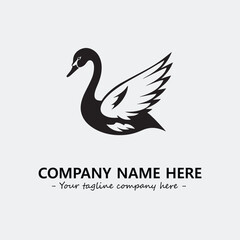 Swan Silhouette Logo Company Design Illustration Vector Graphic Image