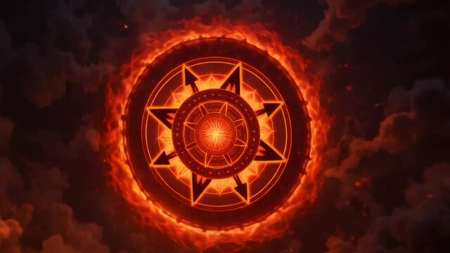 Fire portal magic circle animation visual effects fantasy abstract background motion graphics video 4k video