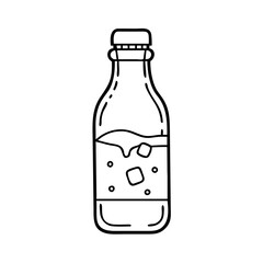 cold brew bottle icon, cold brew bottle line art - simple line art of cold brew bottle, perfect for cold brew bottle logos and icons