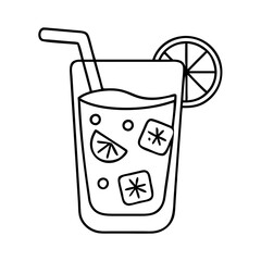 cold lemonade icon, cold lemonade line art - simple line art of cold lemonade, perfect for cold lemonade logos and icons