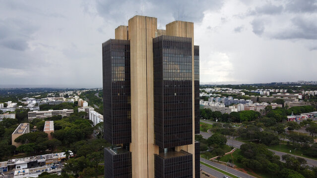Building of the central bank of Brazil, or Banco Central do Brasil, BACEN acronym. In Brasilia, federal capital.