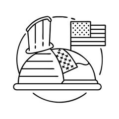 construction helmet with american flag icon, construction helmet with american flag vector