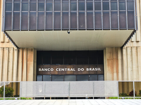 Building of the central bank of Brazil, or Banco Central do Brasil, BACEN acronym. In Brasilia, federal capital.