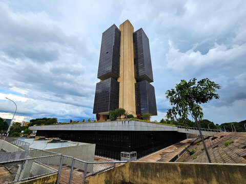 Building of the central bank of Brazil, or Banco Central do Brasil, BACEN acronym. In Brasilia, federal capital.