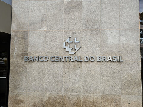 Building of the central bank of Brazil, or Banco Central do Brasil, BACEN acronym. In Brasilia, federal capital.