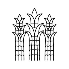 corn stalks icon, corn stalks line art - simple line art of corn stalks, perfect for corn stalks logos and icons